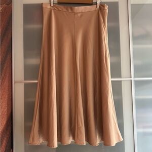 Elegant Beige Satin Women's Skirt